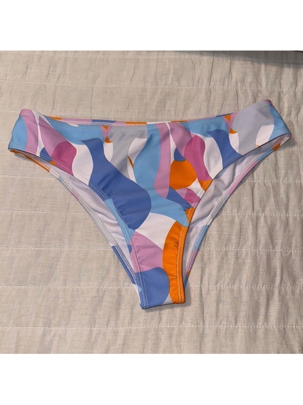 Ali Express L White Blue Multi Bikini Bottom